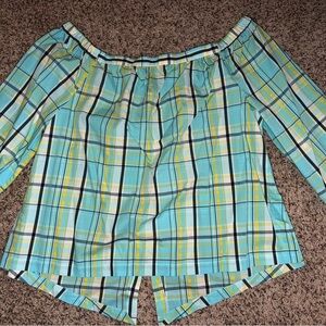 Crown & Ivy Vibrant Plaid Blouse